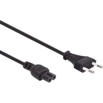 Voedingskabel Zwart Cee 7/16  Eurostekker + C7 L 2 M H03Vvh2-F 2G0.75 Mm²