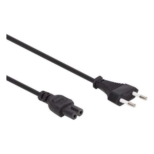 Voedingskabel Zwart Cee 7/16 Eurostekker + C7 L 2 M H03Vvh2-F 2G0.75 Mm² Voedingskabel Zwart Cee 7/16 Eurostekker + C7 L 2 M H03Vvh2-F 2G0.75 Mm²