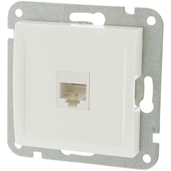 Q-Link Riva contactdoos – telefoon – data – inbouw – 1 x 8–polig – polarwit Q-Link Riva contactdoos – telefoon – data – inbouw – 1 x 8–polig – polarwit