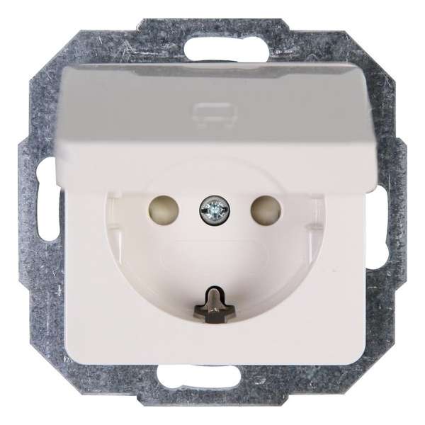 KOPP Milano wandcontactdoos met afdekklep | met randaarde | inbouw | wit KOPP Milano wandcontactdoos met afdekklep | met randaarde | inbouw | wit