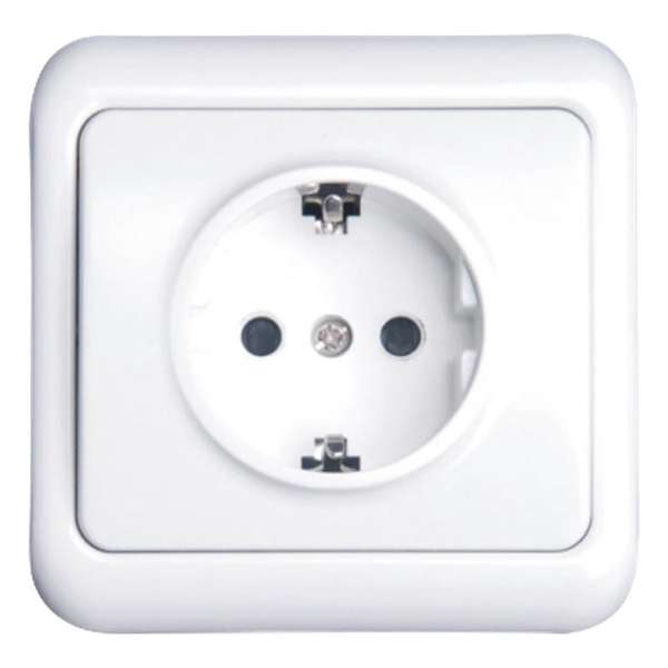 Wandcontactdoos - Igna Cuka - Inbouw - 1-voudig - Randaarde - Incl. Afdekraam - Wit Wandcontactdoos - Igna Cuka - Inbouw - 1-voudig - Randaarde - Incl. Afdekraam - Wit