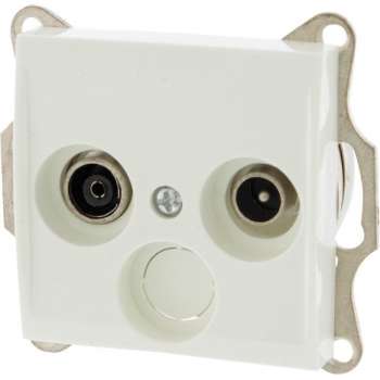 Q-Link Riva contactdoos – radio – tv – inbouw – doorvoerbaar – polarwit