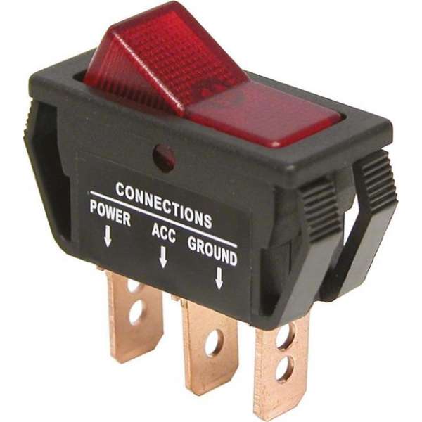 Schakelaar On/Off 12V 20A rood Schakelaar On/Off 12V 20A rood