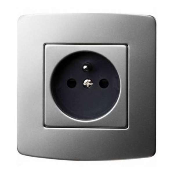 Elix Tweepolig stopcontact+aarding-inox-inbouw Elix Tweepolig stopcontact+aarding-inox-inbouw