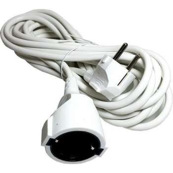 RA Verlengsnoer 5 Meter wit Verlengkabel 3X1mm met randaarde