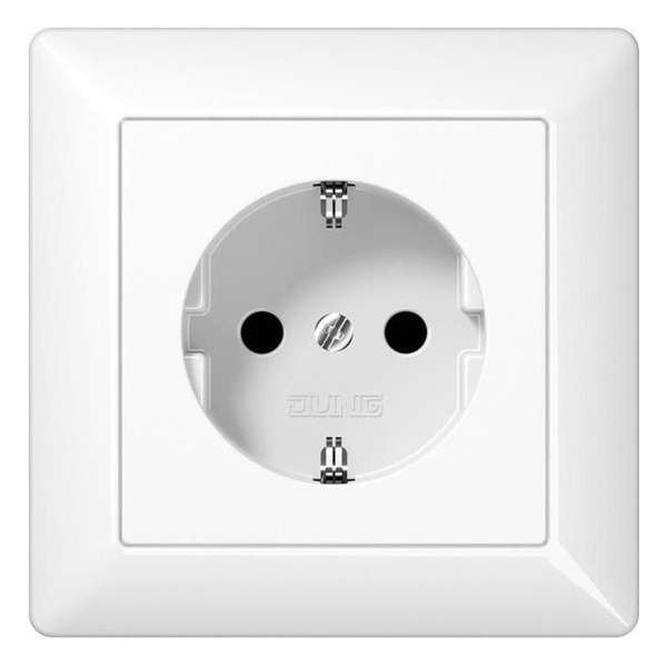Wandcontactdoos Met Randaarde - Stopcontact - Inbouw - Wit Wandcontactdoos Met Randaarde - Stopcontact - Inbouw - Wit