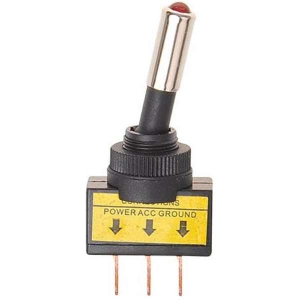 Pro Plus Tuimelschakelaar LED rood 12V-max. 20A Pro Plus Tuimelschakelaar LED rood 12V-max. 20A