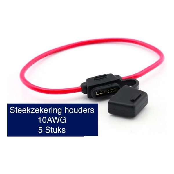 VoltageLand | Steekzekeringhouders 12V| Medium | 10 AWG 2,6 mm2 | 5 Stuks VoltageLand | Steekzekeringhouders 12V| Medium | 10 AWG 2,6 mm2 | 5 Stuks