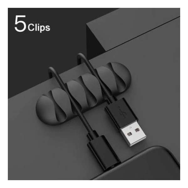 Kabelhouder Zelfklevend - Kabelclip - Bureau Organizor - Kabelklem - Kabelbinder - Zwart - Clip voor 5 Kabels Kabelhouder Zelfklevend - Kabelclip - Bureau Organizor - Kabelklem - Kabelbinder - Zwart - Clip voor 5 Kabels