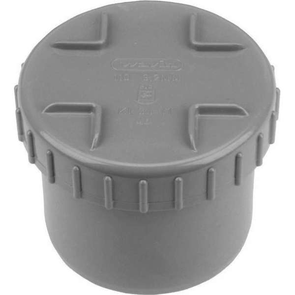 Wavin PVC lijm einddop met schroefdeksel in hulpstuk 50mm Wavin PVC lijm einddop met schroefdeksel in hulpstuk 50mm