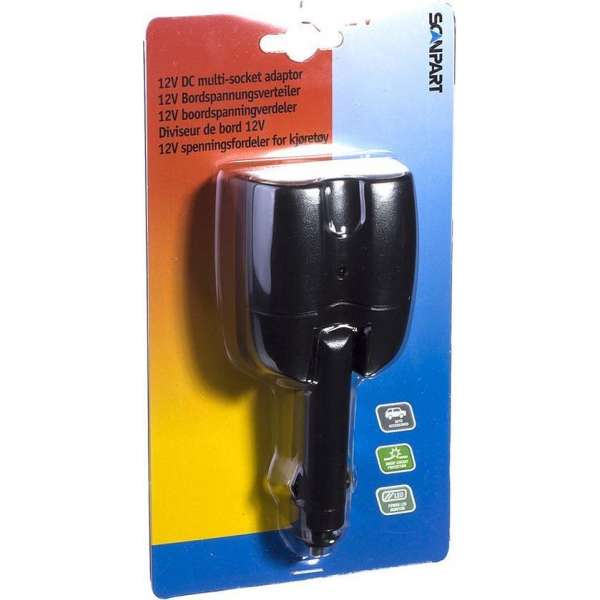 Dubbele Adapter Met Led Voor Sigarettenaanstekerplug - 12V Dubbele Adapter Met Led Voor Sigarettenaanstekerplug - 12V