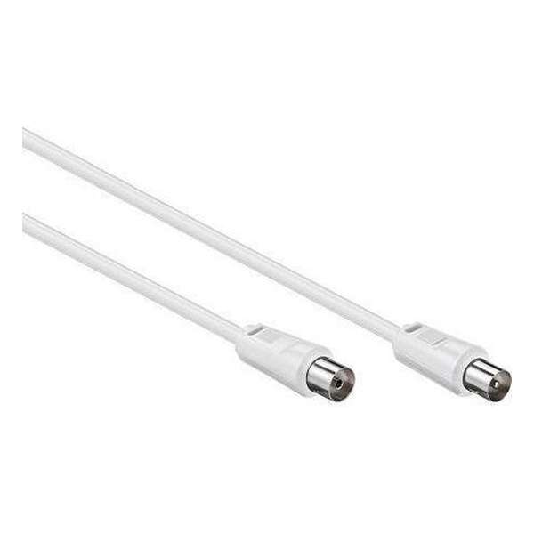 Coax kabel | 3 meter | Male - Female | wit Coax kabel | 3 meter | Male - Female | wit