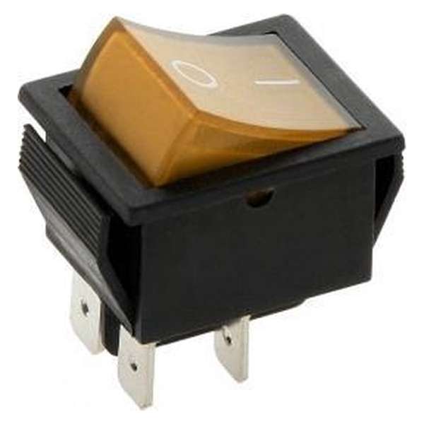 Schakelaar - oranje - 12 volt - 35A - verlicht Schakelaar - oranje - 12 volt - 35A - verlicht