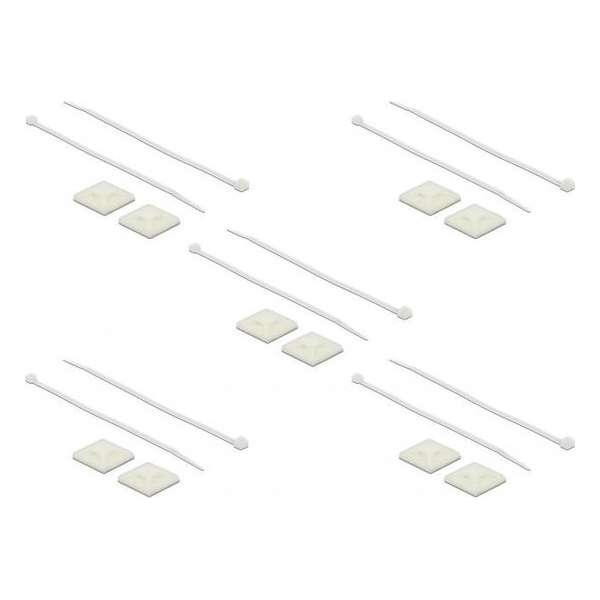 DeLOCK Tie-wraps 200 x 4,8mm (10 stuks) met zelfklevende houders (10 stuks) / transparant DeLOCK Tie-wraps 200 x 4,8mm (10 stuks) met zelfklevende houders (10 stuks) / transparant
