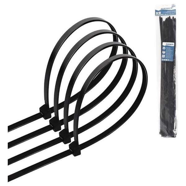 Tie Wraps - Tyrap - Aigi Tie - 7.2x500mm - Zwart - 20 Stuks - BSE Tie Wraps - Tyrap - Aigi Tie - 7.2x500mm - Zwart - 20 Stuks - BSE