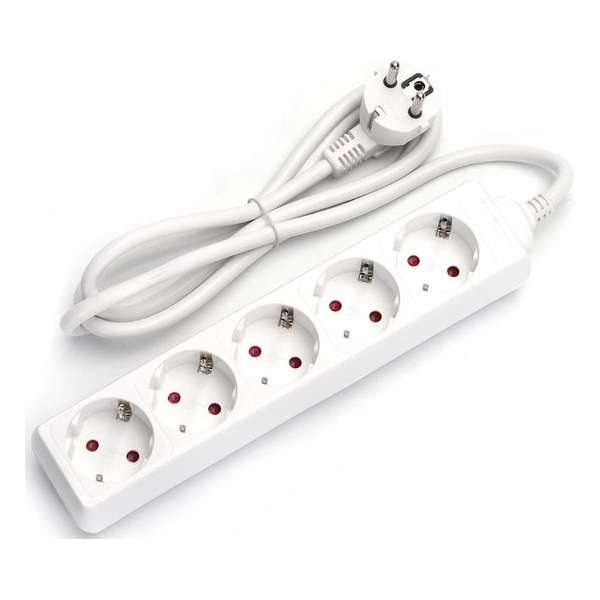Verlengsnoer - Aigi Synci - 3680W - 5 Stopcontacten - 1.5 Meter - Wit | Nederland - BSE Verlengsnoer - Aigi Synci - 3680W - 5 Stopcontacten - 1.5 Meter - Wit | Nederland - BSE
