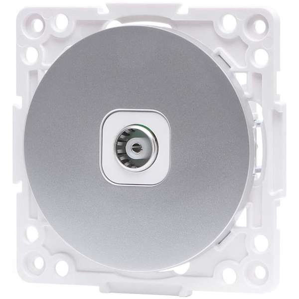 Televisie Contactdoos - Wandcontactdoos Coax - Aigi Jura - Inbouw - Rond - Kunststof - Zilver Televisie Contactdoos - Wandcontactdoos Coax - Aigi Jura - Inbouw - Rond - Kunststof - Zilver