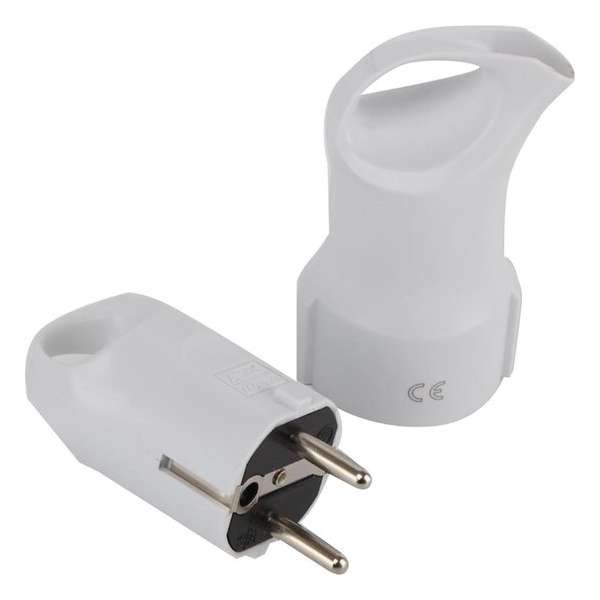 Stekker Set - Igory Hembri - Schuko Stekker - Contrastekker - Randaarde - Kinderbeveiliging - 3680W - 16A - Wit Stekker Set - Igory Hembri - Schuko Stekker - Contrastekker - Randaarde - Kinderbeveiliging - 3680W - 16A - Wit