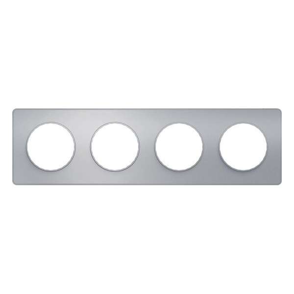 Afdekraam Odace Touch 4V - Aluminium Look - Schneider Electric - S530808 Afdekraam Odace Touch 4V - Aluminium Look - Schneider Electric - S530808