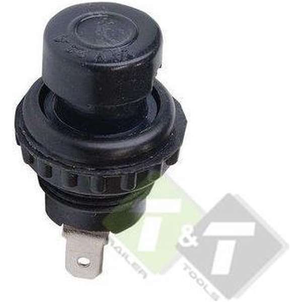 Drukschakelaar Zwart, 24 Volt, 25 Ampere, 45mm lang Drukschakelaar Zwart, 24 Volt, 25 Ampere, 45mm lang