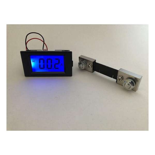 DC Ampere stroom meter met shunt (50A) | LCD-scherm DC Ampere stroom meter met shunt (50A) | LCD-scherm
