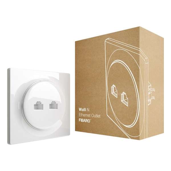 FIBARO Walli N Ethernet outlet - Wit - Klassiek basiselement