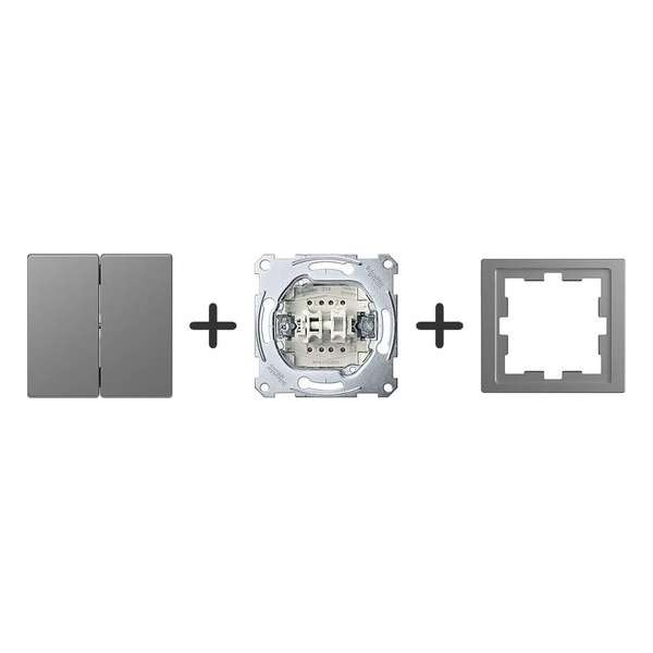 Serieschakelaar Compleet - RVS Look - Merten D-Life - Schneider Electric - MTN3115-6536_TO Serieschakelaar Compleet - RVS Look - Merten D-Life - Schneider Electric - MTN3115-6536_TO