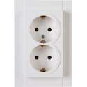 KOPP - Wandcontactdoos - Athenis - Inbouw - 1-voudig Dubbel Stopcontact - Randaarde - Helder Glans Wit