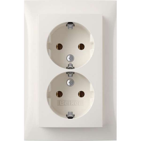 Berker S1 contactdoos – inbouw – 2–voudig – randaarde – polarwit Berker S1 contactdoos – inbouw – 2–voudig – randaarde – polarwit