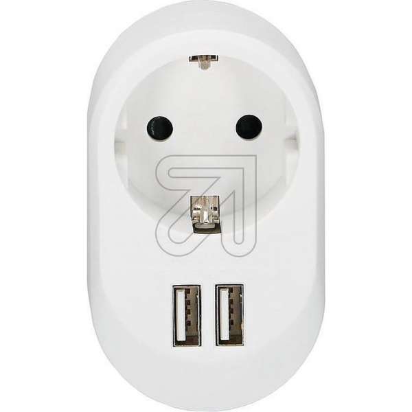 Verdeelstekker wit met 2x USB aansluiting 3400mA Verdeelstekker wit met 2x USB aansluiting 3400mA