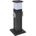 Buitenstopcontact op zuil - Zwart - Met lamp - 15,5 x 15,5 x 40,5 cm