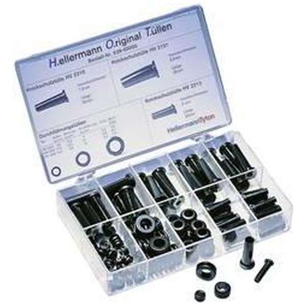 HellermannTyton HOTKIT Knikbeschermingsmofset PVC 100 onderdelen HellermannTyton HOTKIT Knikbeschermingsmofset PVC 100 onderdelen