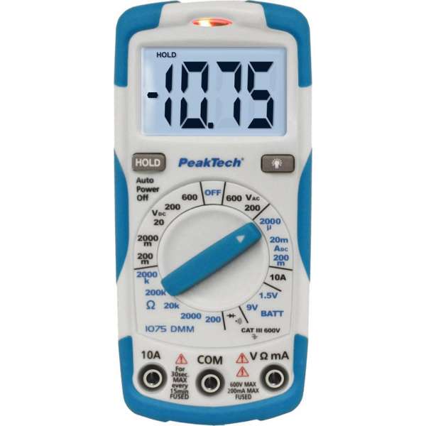 PeakTech 1075 Digitale multimeter ~ 2.000 counts ~ 600V AC / DC ~ 10A DC ~ met NCV PeakTech 1075 Digitale multimeter ~ 2.000 counts ~ 600V AC / DC ~ 10A DC ~ met NCV