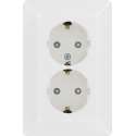 Kopp Milano stopcontact 2-voudig met aarde wit