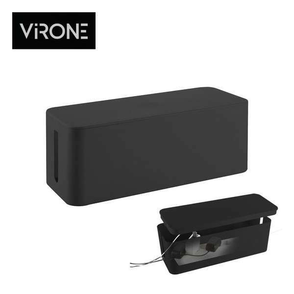 Virone kabelbox - kabelorganizer voor stekkerdozen - Zwart - 407/134/154 mm Virone kabelbox - kabelorganizer voor stekkerdozen - Zwart - 407/134/154 mm
