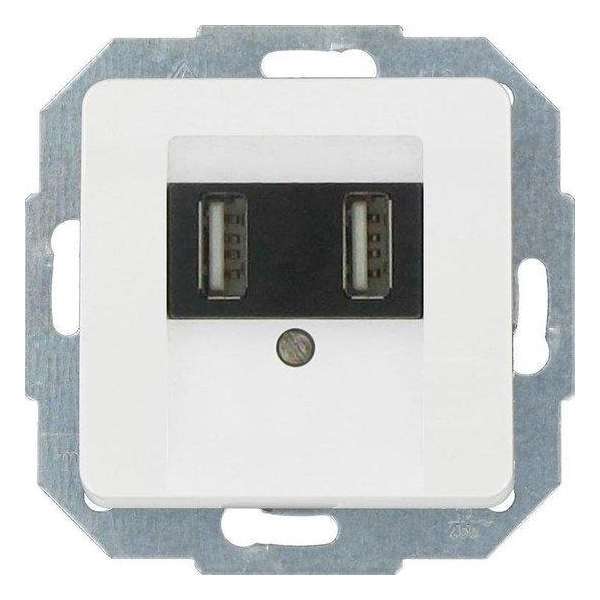 KOPP serie MILANO, dubbel USB-stopcontact, inbouw | wit KOPP serie MILANO, dubbel USB-stopcontact, inbouw | wit