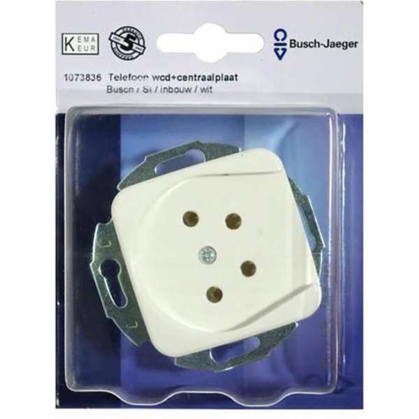 Busch-Jaeger telefoon wandcontactdoos SI + centraalplaat wit Busch-Jaeger telefoon wandcontactdoos SI + centraalplaat wit