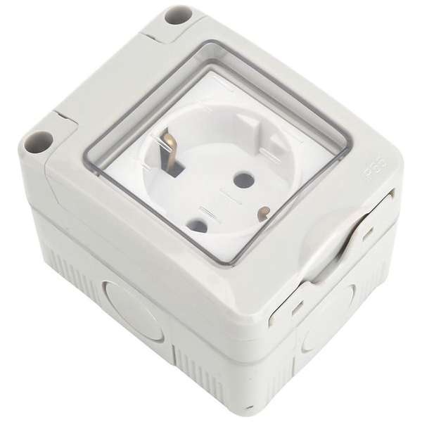 Wandcontactdoos - Igan Trenck - Opbouw - Enkel - Randaarde - Waterdicht IP55 - Grijs Wandcontactdoos - Igan Trenck - Opbouw - Enkel - Randaarde - Waterdicht IP55 - Grijs