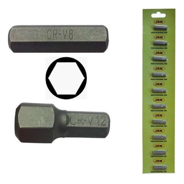 JBM Tools | M8 inbussleutel met hex-bit 6mm - verchroomd JBM Tools | M8 inbussleutel met hex-bit 6mm - verchroomd