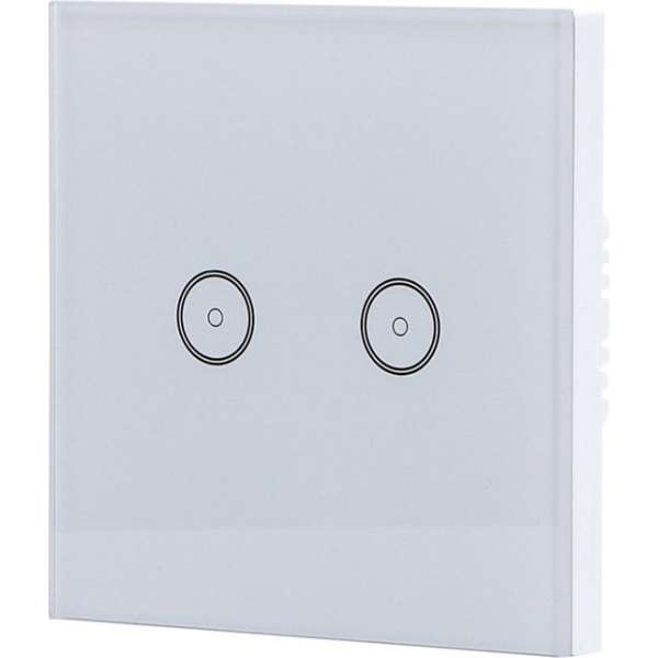 Touchschakelaar Smart WiFi - Igory Smarton - Inbouw - 2-voudig Touch Schakelaar - Incl. Glazen Afdekraam - Wit Touchschakelaar Smart WiFi - Igory Smarton - Inbouw - 2-voudig Touch Schakelaar - Incl. Glazen Afdekraam - Wit