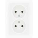 Jung A S500 – Tweevoudige Wandcontactdoos Inbouw ongeaard (Wit)