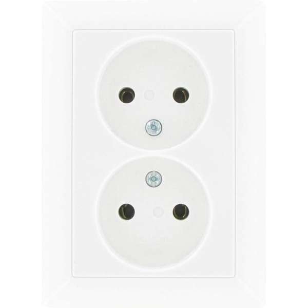 Jung A S500 – Tweevoudige Wandcontactdoos Inbouw ongeaard (Wit) Jung A S500 – Tweevoudige Wandcontactdoos Inbouw ongeaard (Wit)
