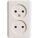 Merten opbouw wandcontactdoos | 2-voudig | creme | zonder randaarde