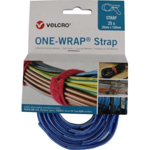Velcro® ONE-WRAP® klittenband kabelbinder 20mm x 330mm Blauw Velcro® ONE-WRAP® klittenband kabelbinder 20mm x 330mm Blauw