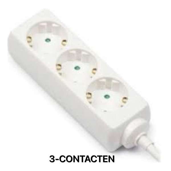 Proline Stekkerdoos 3-Voudig 3 Meter Met Randaarde Wit Proline Stekkerdoos 3-Voudig 3 Meter Met Randaarde Wit