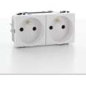 Bticino Living Light dubbel stopcontact voorbekabeld 2X2P+A 16A wit - N4142M2AN