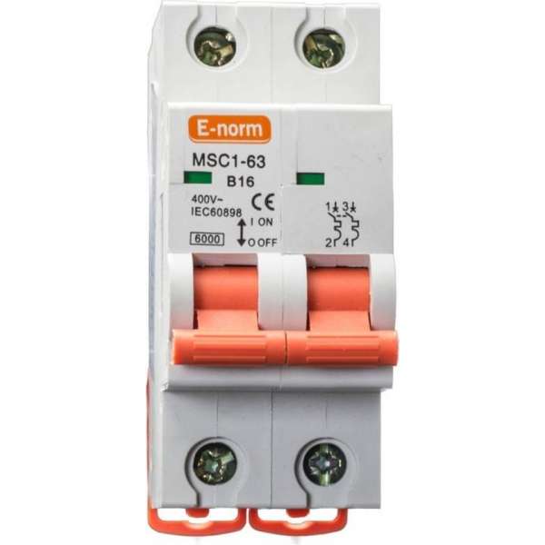 Installatieautomaat 2p 16a-c 6KA Installatieautomaat 2p 16a-c 6KA