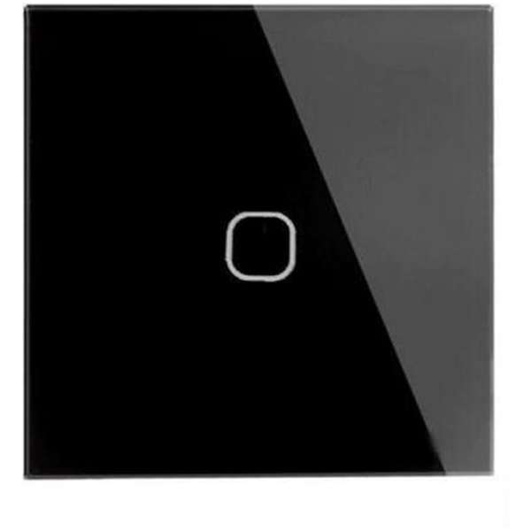 Wand schakelaar Touch 1x zwart 86mm 1 gehard glas paneel muur Switch lichte aanraking AC 90-250 v 400W 2A 1x 1 weg Wand schakelaar Touch 1x zwart 86mm 1 gehard glas paneel muur Switch lichte aanraking AC 90-250 v 400W 2A 1x 1 weg