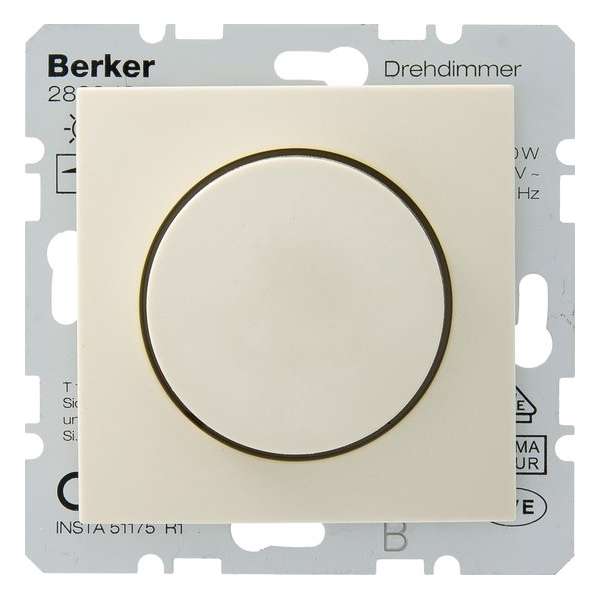 Berker inbouw dimmer 230V gloei & halogeen lampen creme 60-400W (Te combineren met Berker B.1-B.3-B.7 serie) Berker inbouw dimmer 230V gloei & halogeen lampen creme 60-400W (Te combineren met Berker B.1-B.3-B.7 serie)