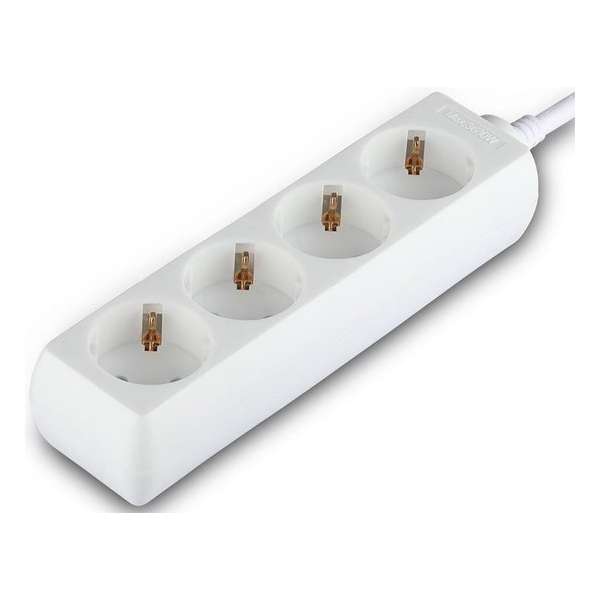 Verlengsnoer - Nivra Serino - 3680W - 4 Stopcontacten - 1.5 Meter - Wit | Nederland Verlengsnoer - Nivra Serino - 3680W - 4 Stopcontacten - 1.5 Meter - Wit | Nederland